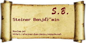 Steiner Benjámin névjegykártya